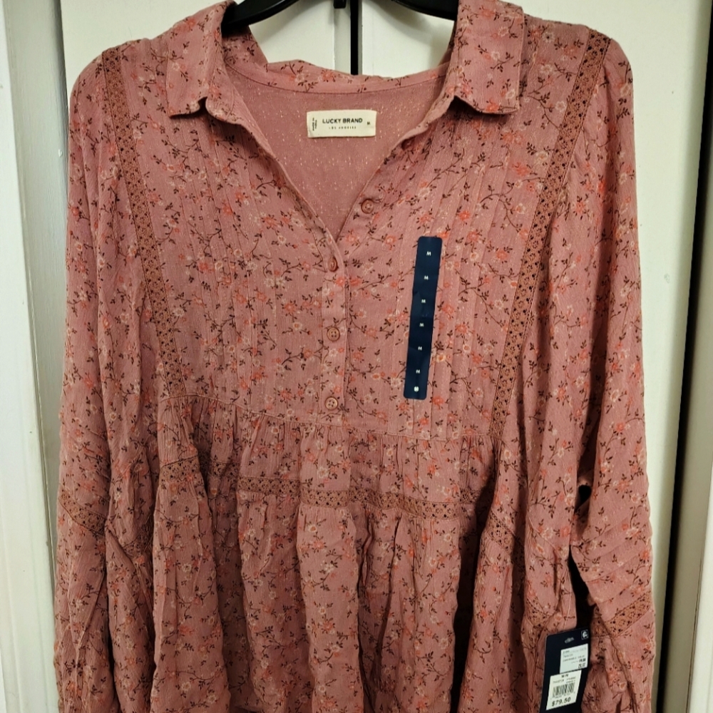 Lucky Brand Women's Pink Floral Top